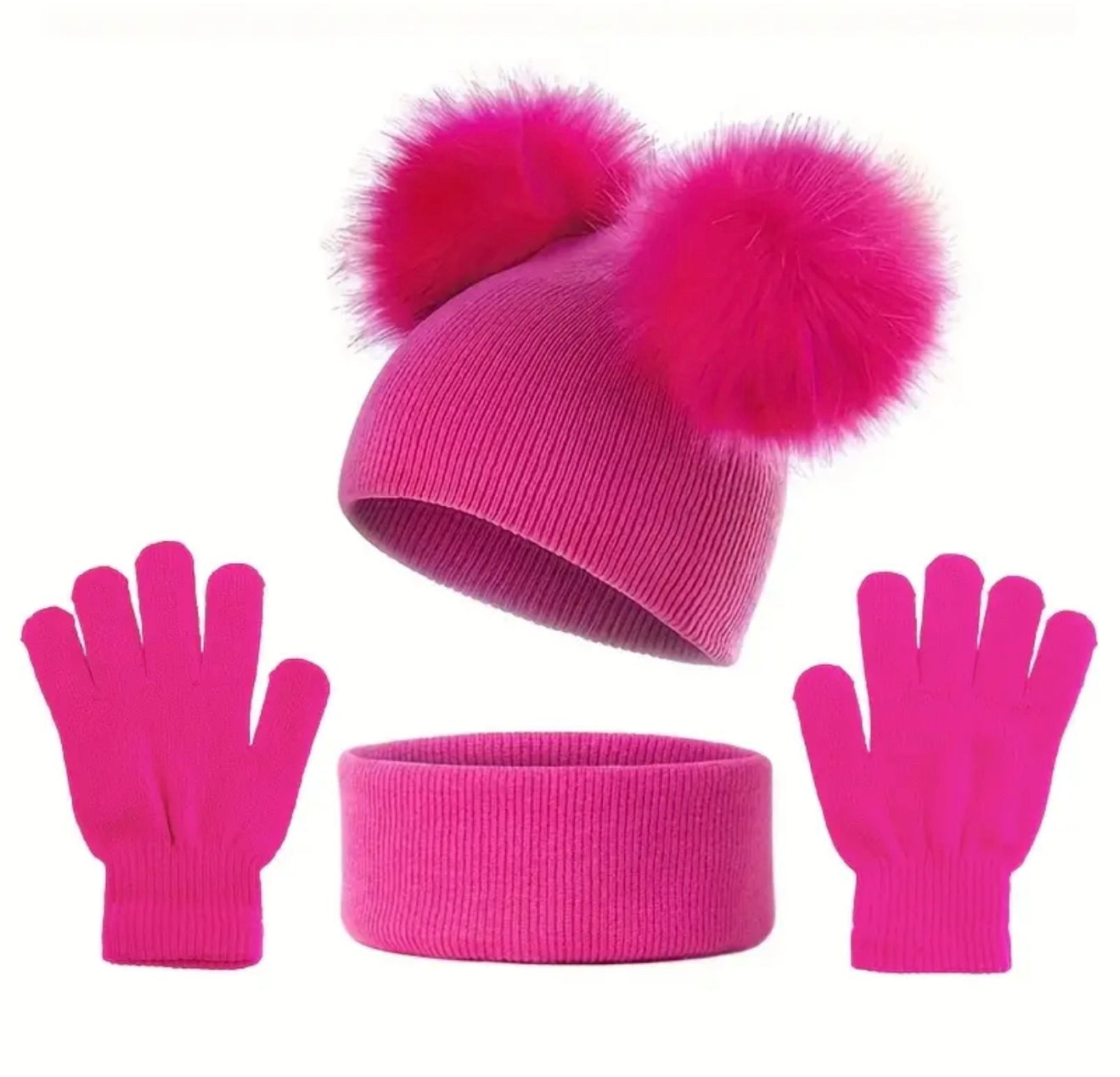 Bunny Headwarmer , wrap and gloves