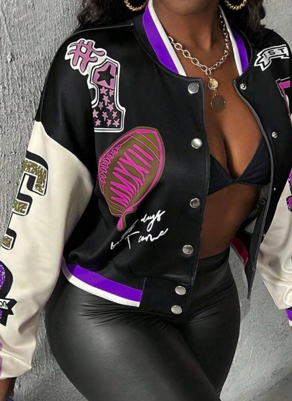 Purple black white number