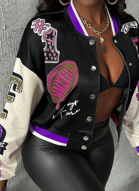 Purple black white number