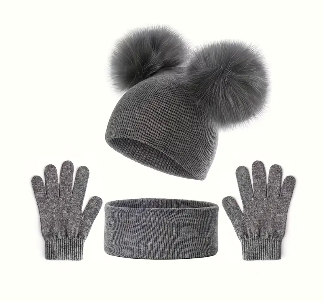 Bunny Headwarmer , wrap and gloves