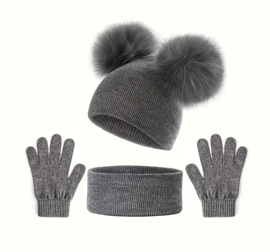 Bunny Headwarmer , wrap and gloves