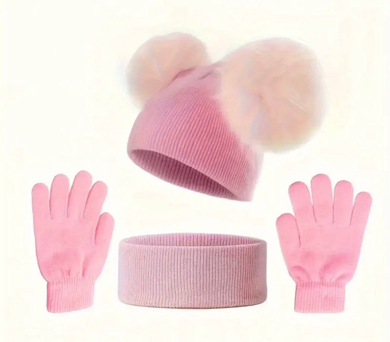 Bunny Headwarmer , wrap and gloves